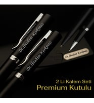 Hemen Kargo Kişiye Özel Lüks Kutulu Metal Kalem Seti -  Roller Kalem & Çevirmeli Kalem