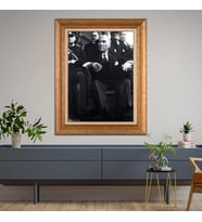 Altın Varaklı Paspartulu Çerçeveli Tablo hb1204