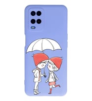 Oppo A16 Uyumlu Lansman Kılıf Aşk Tasarımlı İçi Kadife Kapak-Lila (Şeffaf)