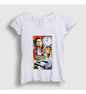 Presmono Kadın Beyaz Team Film Geleceğe Dönüş Back To The Future T-Shirt 243529tt