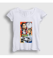 Presmono Kadın Beyaz Team Film Geleceğe Dönüş Back To The Future T-Shirt 243529tt