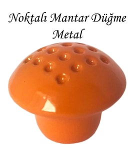 Turuncu Noktalı Mantar Düğme Kulp Çocuk Bebek Mobilya Çekmece Dolap Kapak Kulbu Metal Kulp Aksesuarları Vidalı