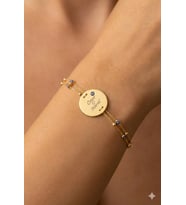 925 Ayar Gümüş Firuze Nazar Mineli Plaka Isim Bileklik.rose.gold.rodaj Nazar