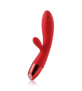 V3 Şarjlı Bükülebilen G Spot ve Klitoris Uyarıcı 10 Modlu Kırmızı Tavşan Vibratör