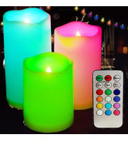 LED REMOTE CONTROL ELECTRONİC CANDLE KUMANDALI RENKLİ IŞIKLI MUM 3LÜ SET KÜÇÜK ORTA BÜYÜK BOY IŞIKLI MUMLAR IŞIKLI MUM