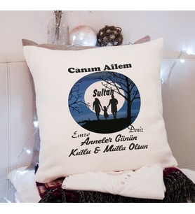 Anneler Günü ( Canım Ailem ) Tasarımlı Yastık Kişiye Özel