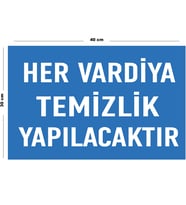 Metal Her Vardiya Temizlik Yapılacaktır 30 cm x 40 cm A3 Büyüklüğünde Uyarı Levhası Yönlendirme