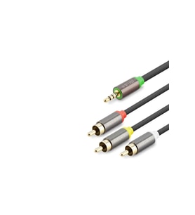 3.5 Mm To 3Rca Kablo 2Lıne Gold 5M Siyah HDX1066