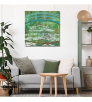Kare Kanvas Tablo Ünlü Eserler Claude Monet Bahçe ve Nilüferler