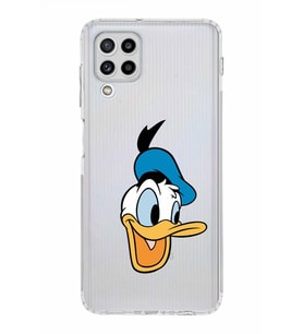 Samsung Galaxy M32  Kamera Korumalı Kapak Donald Duck Tasarımlı  Şeffaf  Kılıf