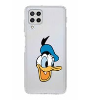 Samsung Galaxy M32  Kamera Korumalı Kapak Donald Duck Tasarımlı  Şeffaf  Kılıf