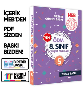 2026 LGS MEB Çalışma Soruları Ölçme Değerlendirme Merkezi ÖDM 8.Sınıf Çalışma Kitabı 5 BASKI ÜCRETİ