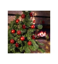 12’li Parlak Kırmızı 3 Cm Top Süs Noel Çam Ağacı Süsü Ev Ofis Dekor Yılbaşı Çam Ağacı Süsleri Topu (Çok Renkli)