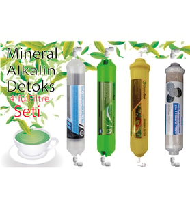 Su Arıtma Cihazı 4'Lü Alkali . Mineral . Detoks . Ph Dengeleyici (Yeşil)