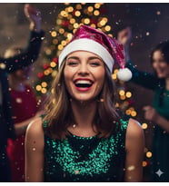 58 cm Parlak Kadife Fuşya Noel Baba Şapkası – Kardanesi Desenli Yılbaşı Parti Aksesuarı