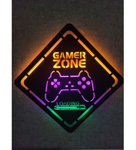 Gamer Zone Led Işıklı Ahşap Tablo 2 metre kablolu (70x70cm)