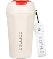 Komple 304 L Çelik Beyaz 410 ml Kahve El Termos Mug cin398by