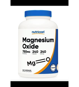 Nutricost Magnesium Oxide Supplement 750mg, 240 Capsules.Usa.3531 (Renksiz)