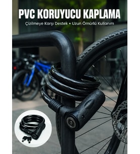 Mey İthalat® 24 mm Kalın Çelik Halat ile Motosiklet ve Bisikletiniz İçin Güçlü Güvenlik
