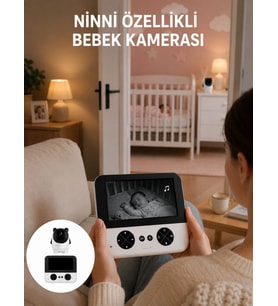 720P Bebek Kamerası Uzaktan Kontrollü Gece Görüşlü Monitör