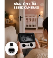 720P Bebek Kamerası Uzaktan Kontrollü Gece Görüşlü Monitör