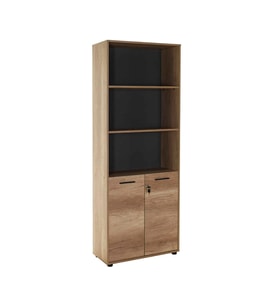 Adore Mobilya Newyork 5 Raflı Kilitli Kitaplık-Açık Ceviz(Tori) 72x187x34 cm (GxYxD)