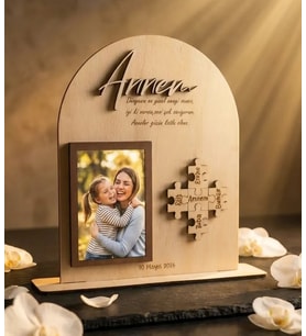 Fotoğraflı Anneler Günü Hediyesi  Kişiye Özel Ahşap Çerçeve & Puzzle İsimli Anne Hediyesi