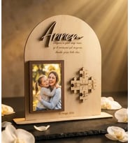 Fotoğraflı Anneler Günü Hediyesi  Kişiye Özel Ahşap Çerçeve & Puzzle İsimli Anne Hediyesi