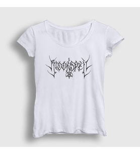 Presmono Kadın Beyaz Logo Moonspell T-Shirt 165329tt (Beyaz)