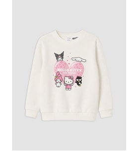 LC WAIKIKI Ekru Hello Kitty Baskılı Kız Çocuk Sweatshirt
