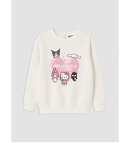 LC WAIKIKI Ekru Hello Kitty Baskılı Kız Çocuk Sweatshirt
