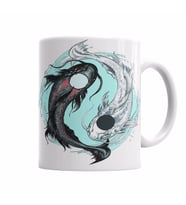 Koi Balığı   Yin ve Yang Kupa Bardak Porselen