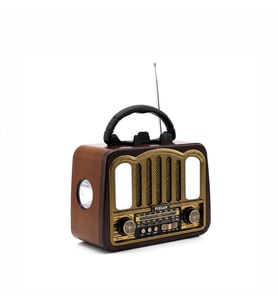 ŞARJLI - NOSTALJİ BLUETOOTH İBRELİ FM RADYO MP3 USB - TF PLAYER SPEAKER PL-4702 (5343)