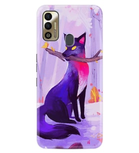 Tecno Sparrk 7T Kılıf Silikon Desen Mor Kurt 1614