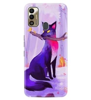 Tecno Sparrk 7T Kılıf Silikon Desen Mor Kurt 1614