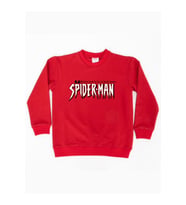 Spiderman baskılı örümcek adam pamuklu kumaş çocuk sweatshirt (Kırmızı)