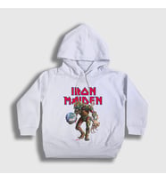 Presmono Unisex Çocuk Beyaz World Iron Maiden Kapüşonlu Sweatshirt 87347tt