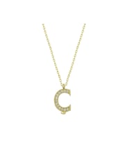 Gümüş Gold Ç Harfi Kadın Kolye CSR2184215