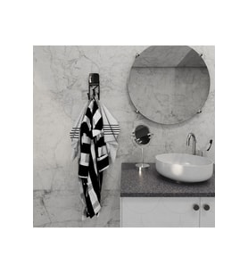 Decorev DC-5054 Dekoratif Yapıştırmalı Banyo Mutfak Metal Üç Kancalı Askı Siyah 