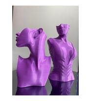Mor Renk Dekoratif Takı Mankeni 2'li Set Takı Teşhir Standı 30 ve 23 Cm Takı Organizer Küpe Kolye