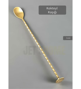 Gold Kokteyl Kaşığı Paslanmaz Barista Kaşığı Pratik Barmen Kaşığı Çelik 30 cm