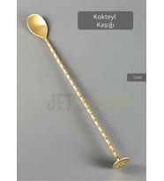 Gold Kokteyl Kaşığı Paslanmaz Barista Kaşığı Pratik Barmen Kaşığı Çelik 30 cm