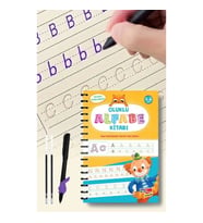 Alfabe Yazı Kitabı Sihirli Uçan Kalemli Oluklu (KABARTMALI) Yazmayı Kolayca Öğreten Kitap