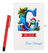 Kişiye Özel Yeni Yıl Hediyesi Defter ve Roller Kalem Seti