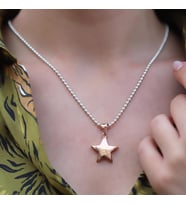 Rose Gold Kaplama Yıldız Gümüş Kolye