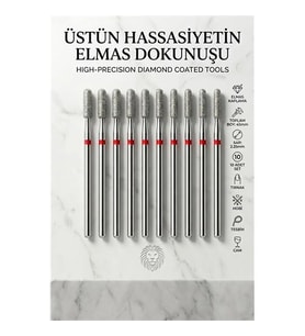 10'Lu Elmas Freze Ucu Seti - Protez Tırnak Kalıcı Oje Manikür Hobi Tesbih 882/031R 723099