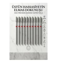 10'Lu Elmas Freze Ucu Seti - Protez Tırnak Kalıcı Oje Manikür Hobi Tesbih 882/031R 723099