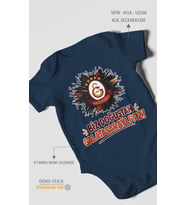 Biz Doğuştan Galatasaraylıyız Kısa Kollu Bebek Body %100 Pamuk