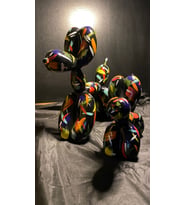 ikili balon köpekler polyester el boyama dekoratif obje