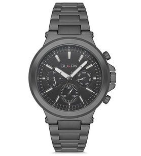 QUARK Qc-423Gn-1A METAL KASA ÇELİK KORDON MULTİFONKSİYON TAKVİMLİ ERKEK KOL SAATİ
